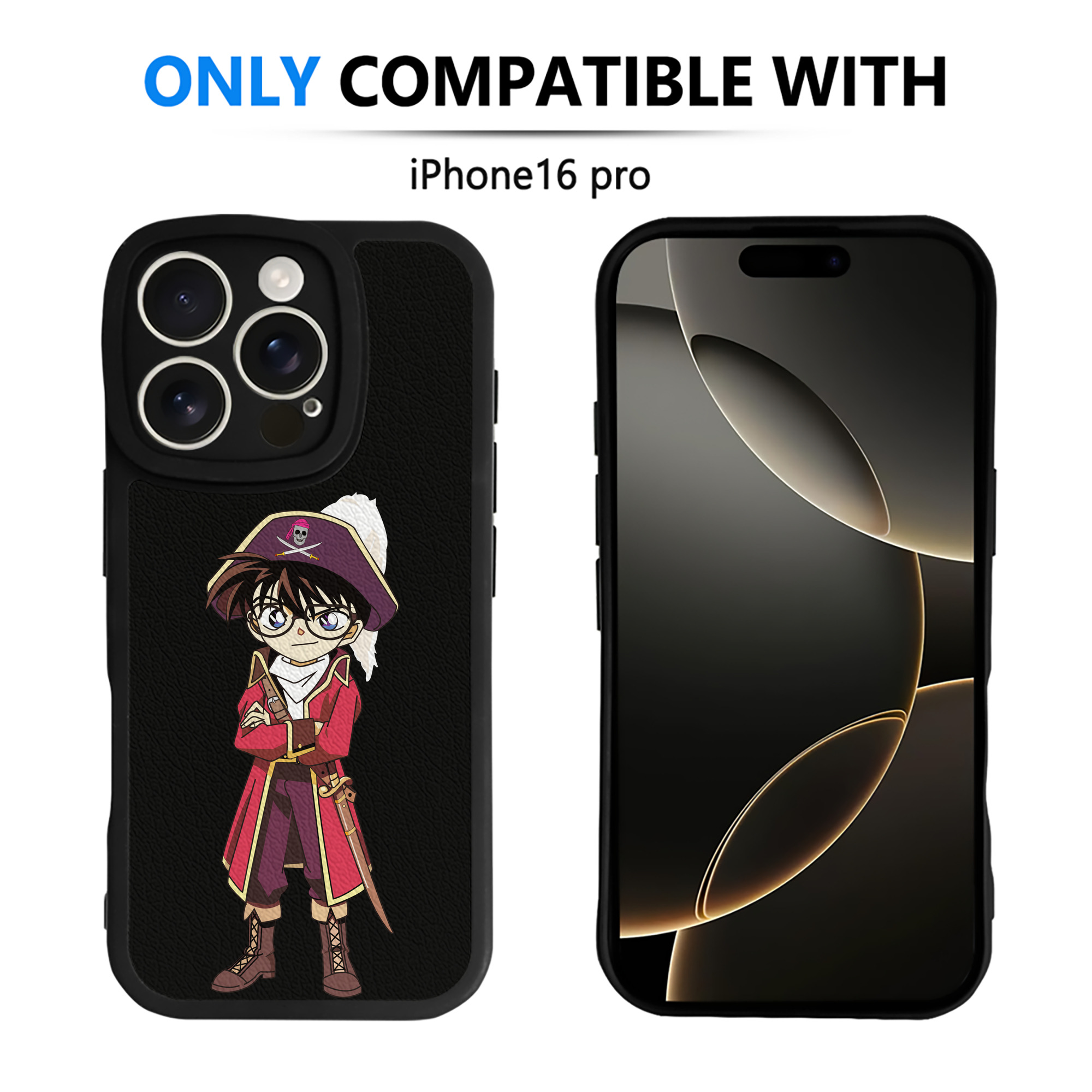 （画像用） 名探偵コナン 江戸川 コナン Detective Conan Conan Edogawa 【iPhone 16シリーズ対応】シリコンスマホケース（レザー調） 材質：シリコン